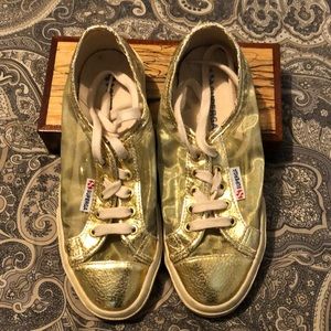 Superga Gold Mesh Sneakers Made in Italy! Size 38/EU US 7.5🌟